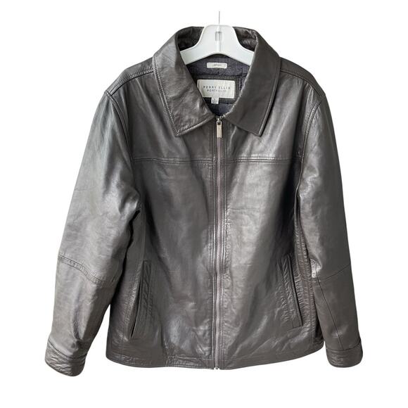 Perry Ellis Portfolio lambskin leather jacket mens L - Picture 1 of 8